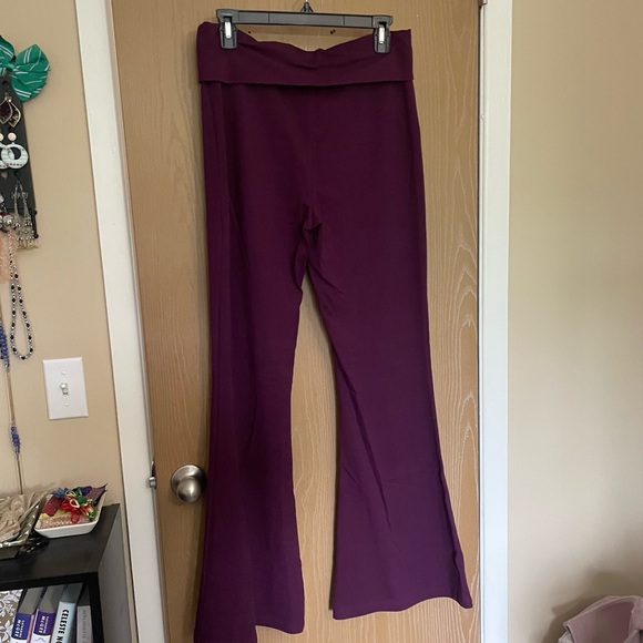 Plum Flare Yoga Pants - Picture 2 of 5